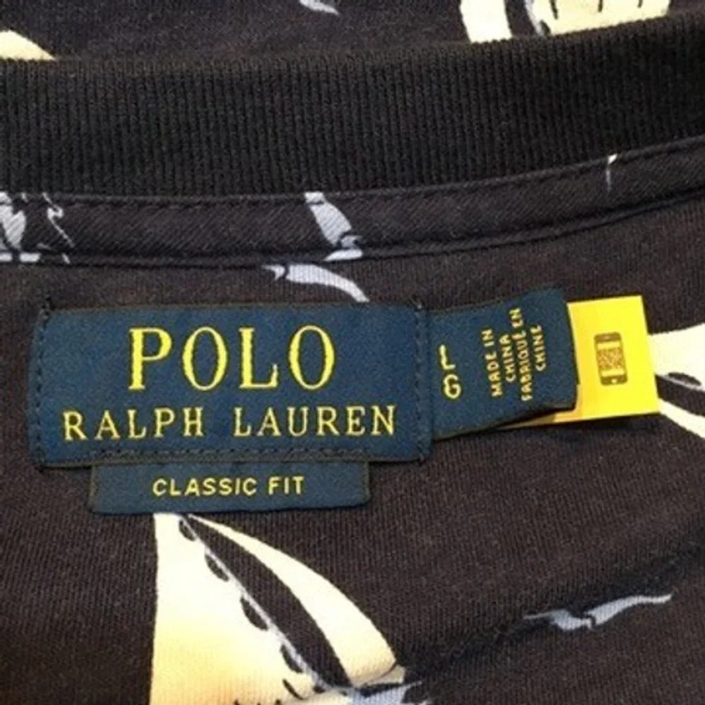 Polo Ralph Lauren Sailboat Print T-Shirt Mens L Navy Nautical Preppy Pony Resort